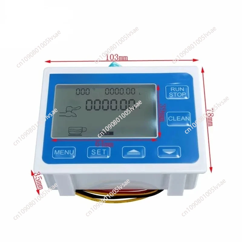 Digital Water Flow Meter Hall Flow Sensor Flow Device Indicator Counter Thermometer Display Quantitative Controller 0.1-9999L