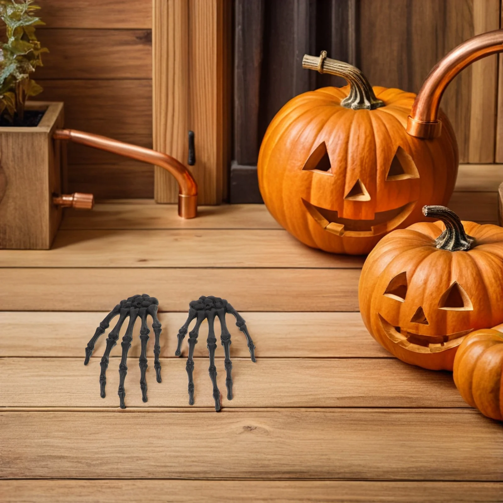 

3Pair Halloween Hands Plastic Spooky Skull Props Realistic Horror Party Decor Skull Hands Props Hand Decor