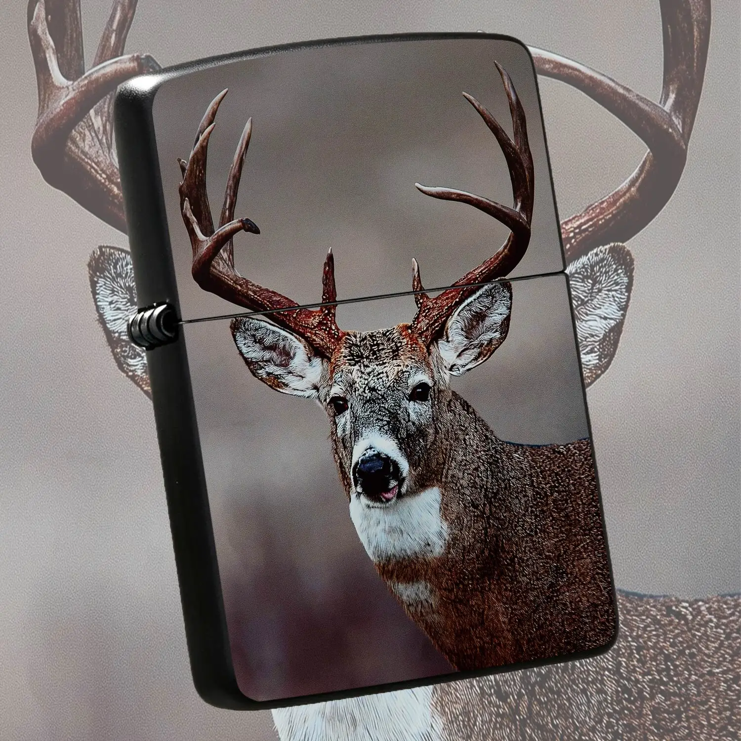 Vintage Whitetail Deer Pattern Lighter Stylish Animal Themed Portable Accessory For Outdoor Use Ideal Practical Gift For Friends Family Multi-Scenario Compatible Exquisite Creative Souvenir Fine Decorative Collectible P A Humorous And Inter