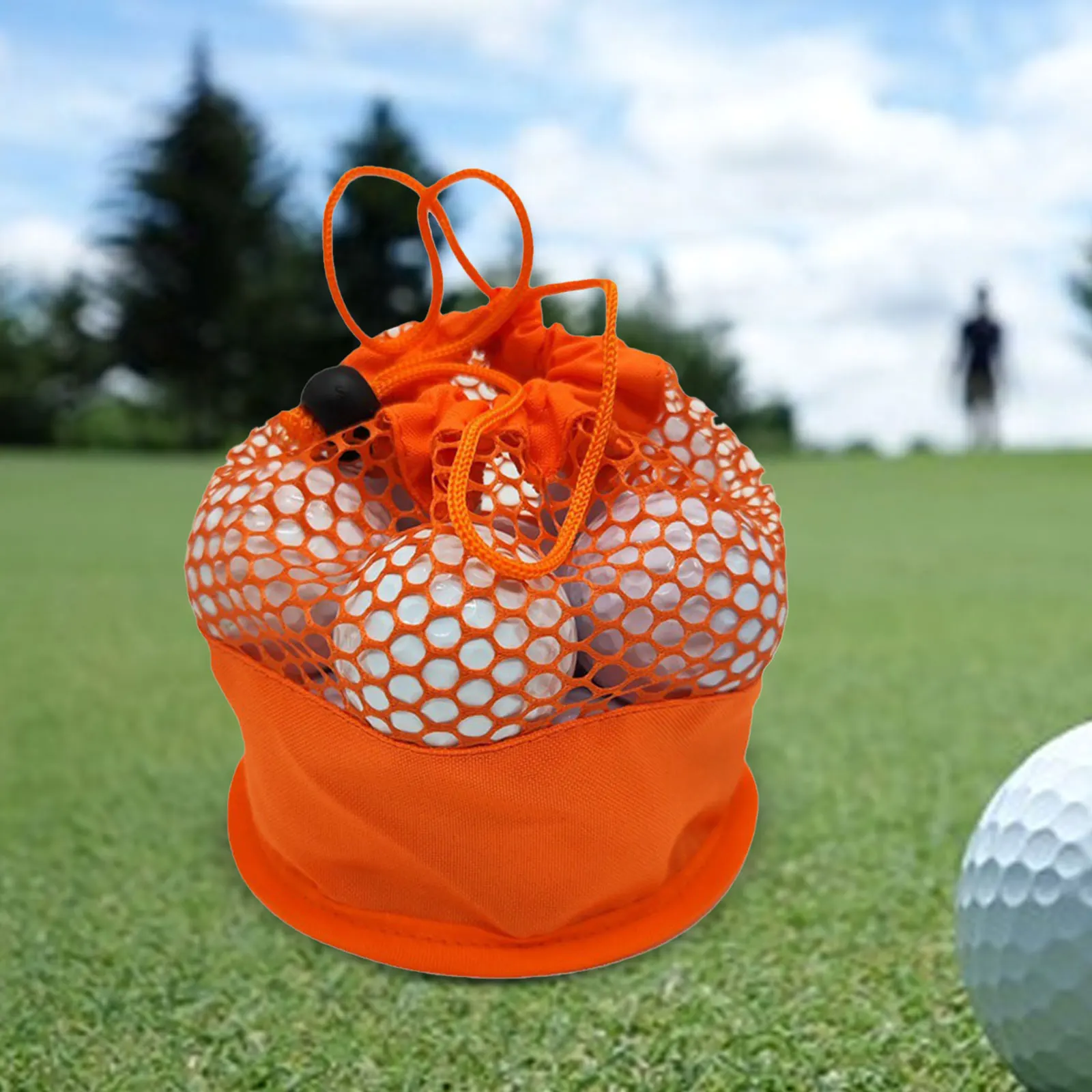 Bolsa de malla ligera con cordón para pelotas de Golf, bolsa de red de almacenamiento para gimnasio, deportes, lavado de juguetes, buceo, accesorios