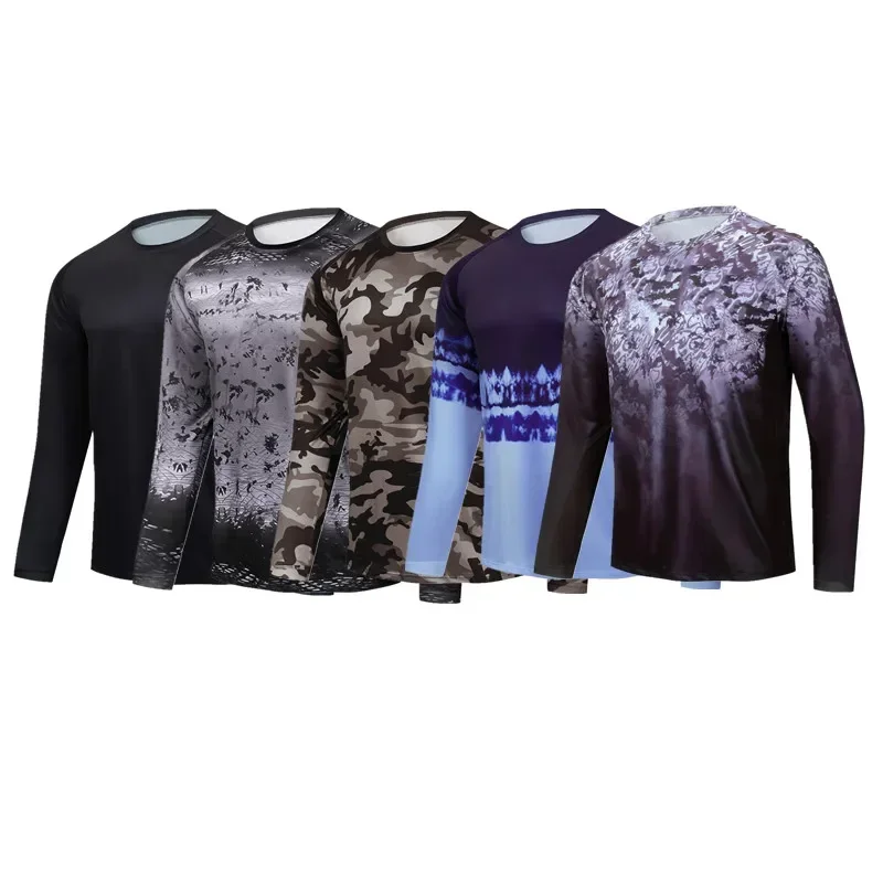 

Long Sleeve Men Fishing Shirts Tee Summer Sun Resistant Breathable Ultrathin Feel Cold Dry