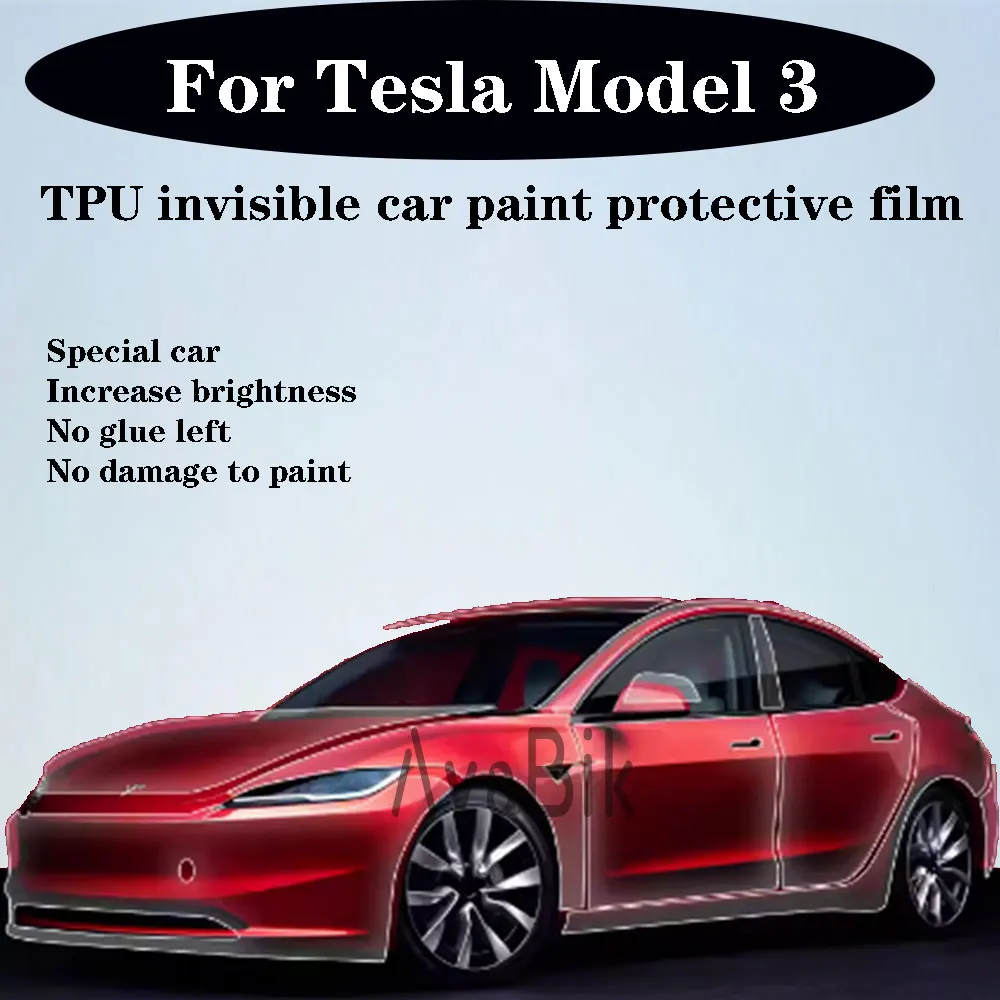 Matte 8.5Mil PPF for Tesla Model 3 2018-2023 Pre Cut TPU Transparent Scratch Resistant Car Paint Protection Film Car Accessories