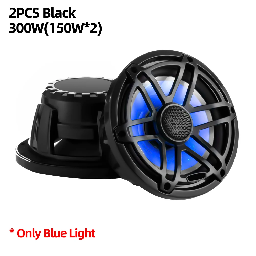 2 Stuks 300W 6.5 Inch Marine Speaker Met Rgb Verlichting Waterdichte IPX67 Luidsprekers Voor Jachten Golfkar Rv Atv Utv sauna Motorboot