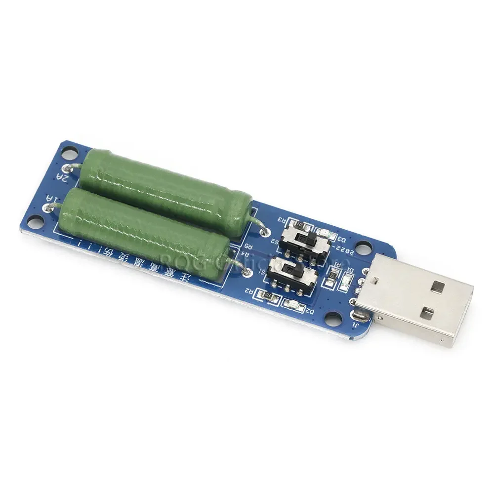 Usb resistor carga eletrônica com interruptor ajustável 3 corrente 5v resistência tester