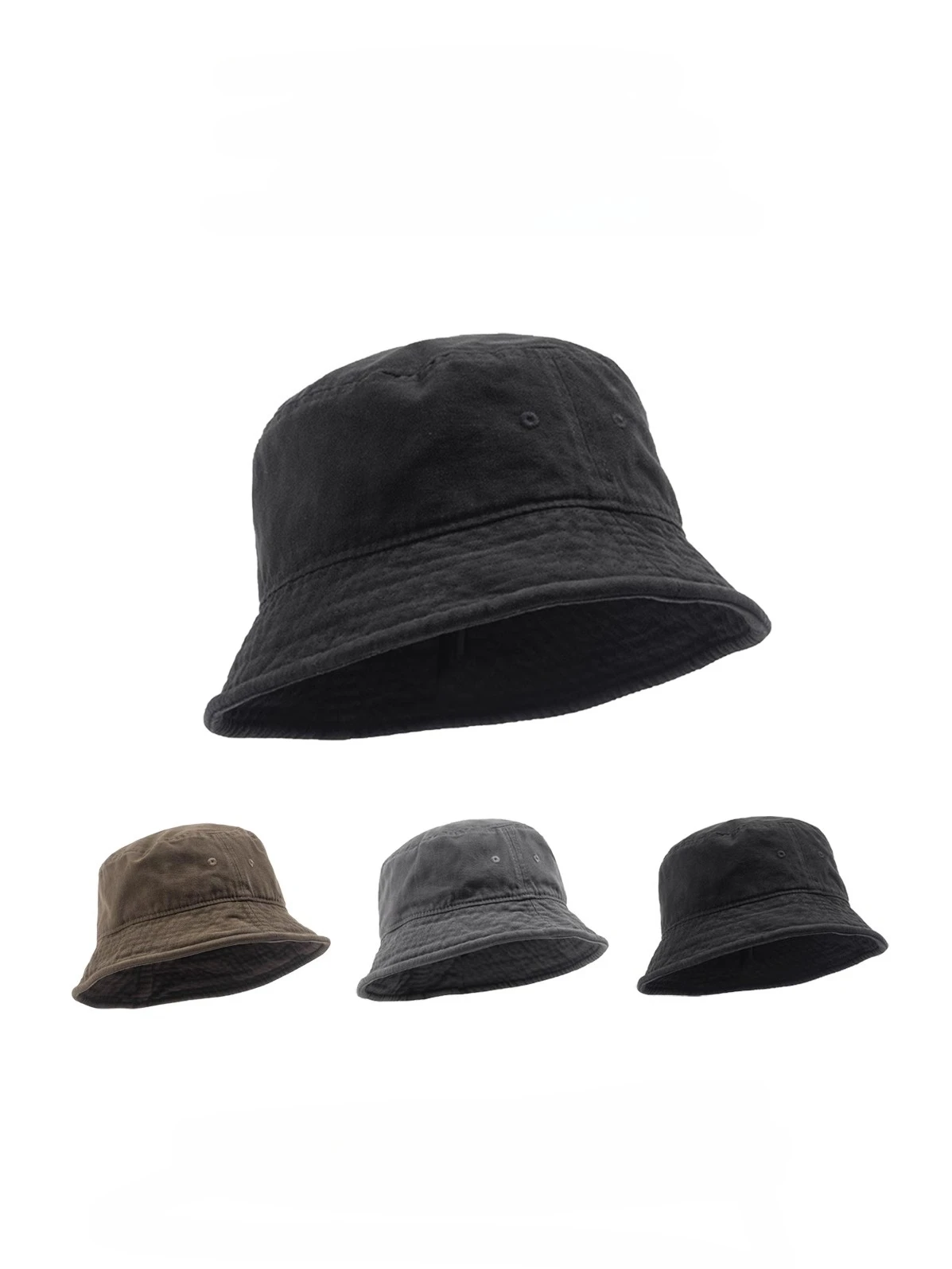 

Black solid color bucket hat unisex, simple hip hop hat, men's and women's Panama hat, beach fishing hat, sun protection hat