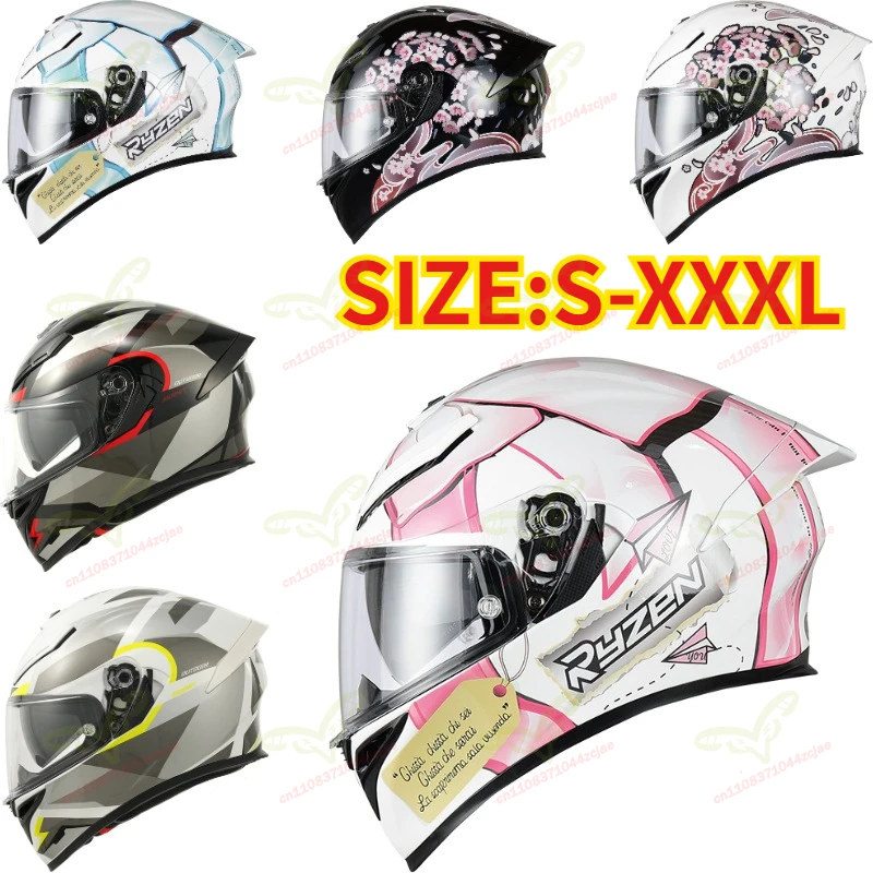 

RSV Women's Cherry Blossom Full-face Helmet, 4 Seasons Universal Moto Safety Helmet for Electric Bike Motorcycle Riders