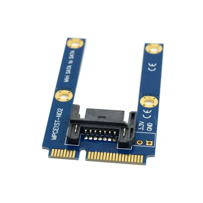 NGFF-Disco Rígido, 50mm, Mini PCI-E, mSATA, SSD para Flat SATA, 7Pin, Adaptador de Extensão PCBA