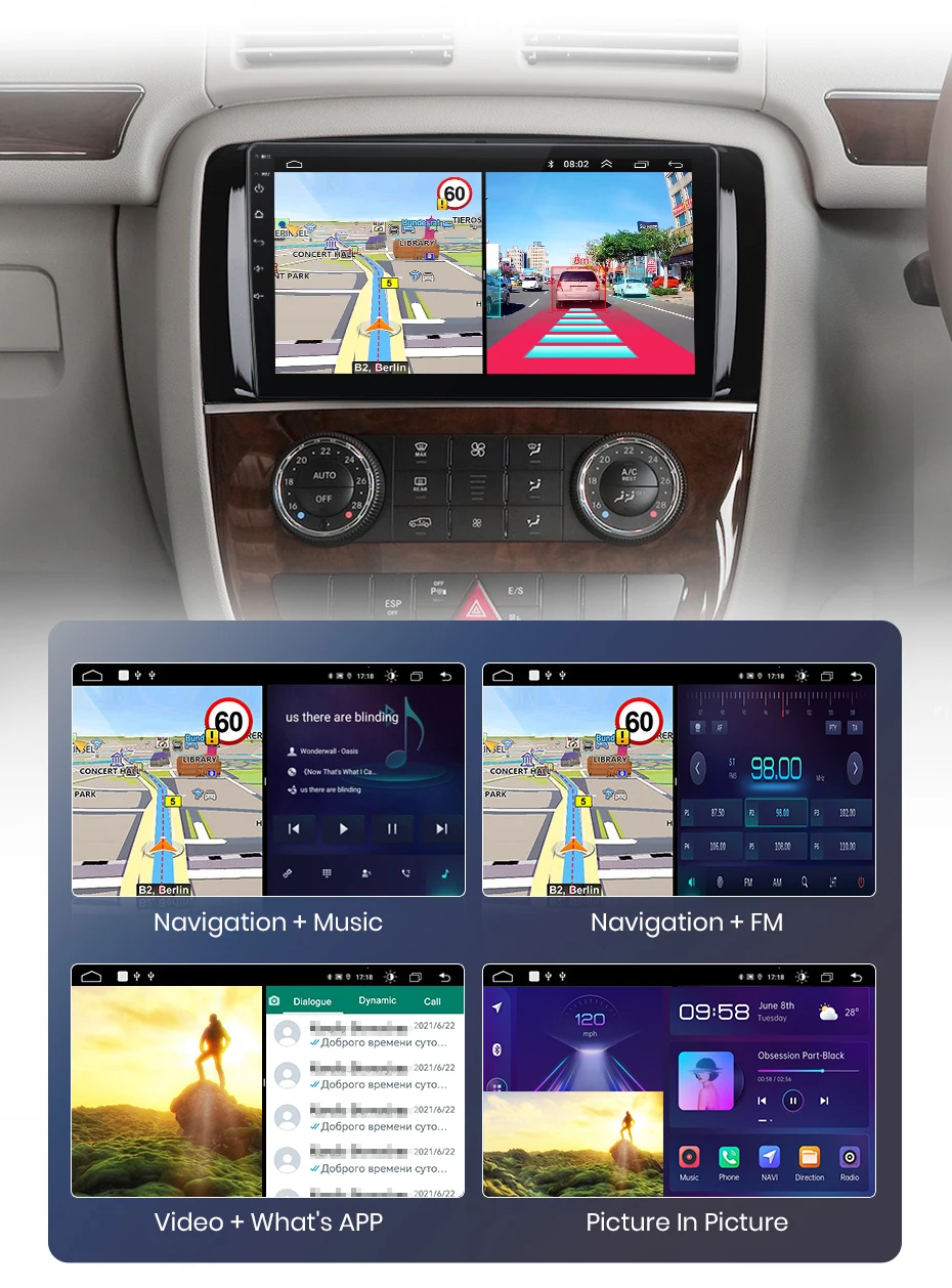 Junsun Carplay Android Auto Autoradio für Mercedes Benz R251 R300 R280 R320 2012-2015 GPS intelligente Systeme Multimedia – Detail 24