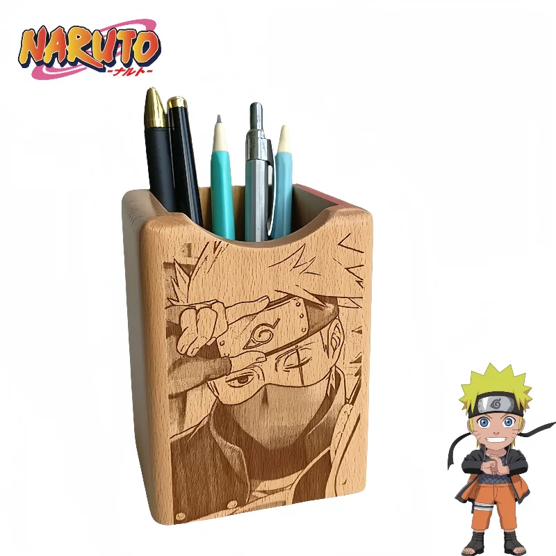 

Naruto peripherals solid wood handmade DIY pen holder cartoon anime personality creative stationery ornaments birthday gifts