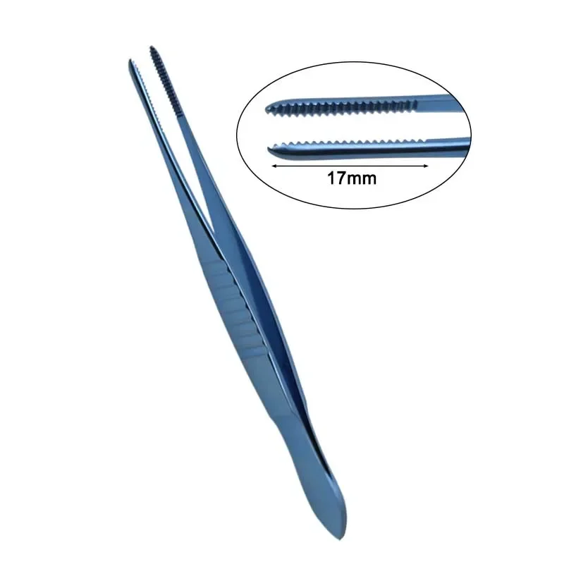 GREATLH Ophthalmic Tweezers Forceps with Teeth Ophthalmic Eye Instrument Titanium Alloy