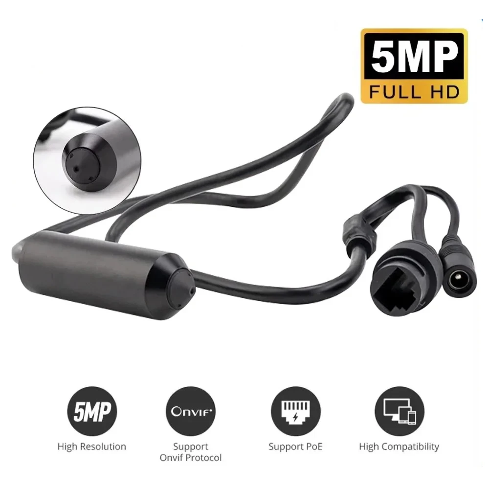 

5MP HD Mini POE IP Camera Video Surveillance Network Camera with POE Pen-type Video Recorder Motion Detection Camera with ONVIF