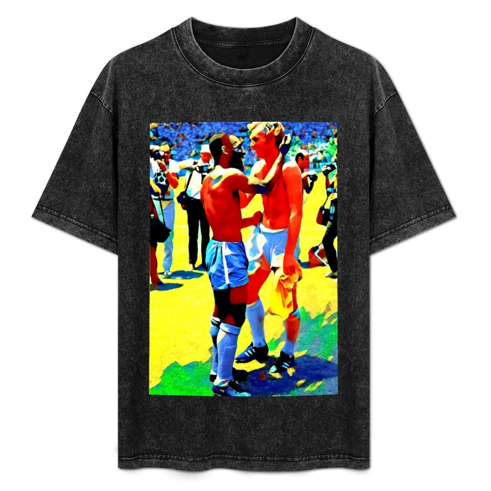 

Bobby Moore and Pele Iconic Interpretation T-Shirt Anti-Pilling Casual T-Shirt