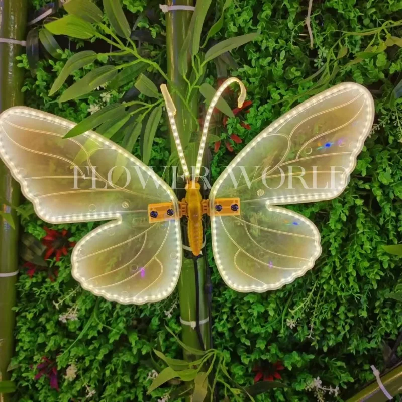40cm 3D Christmas Decorations Lights Office Decorate with Movement Scenic Garden Lighting Dynamic wings Led butterfly Lights