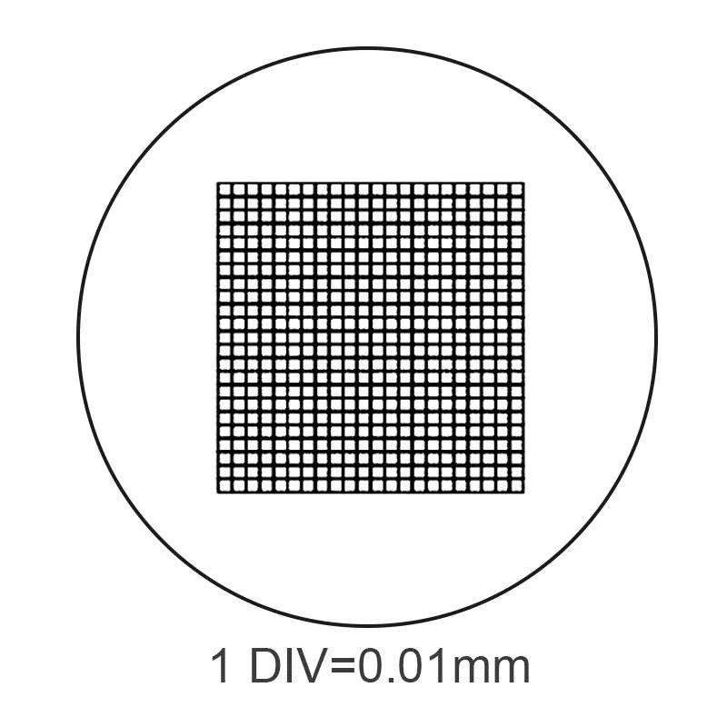 Micrometro mil 0.01mm vetrini per calibrazione del palco del microscopio griglia per rete in vetro ottico 100x100 accessori per microscopio con righello di misurazione