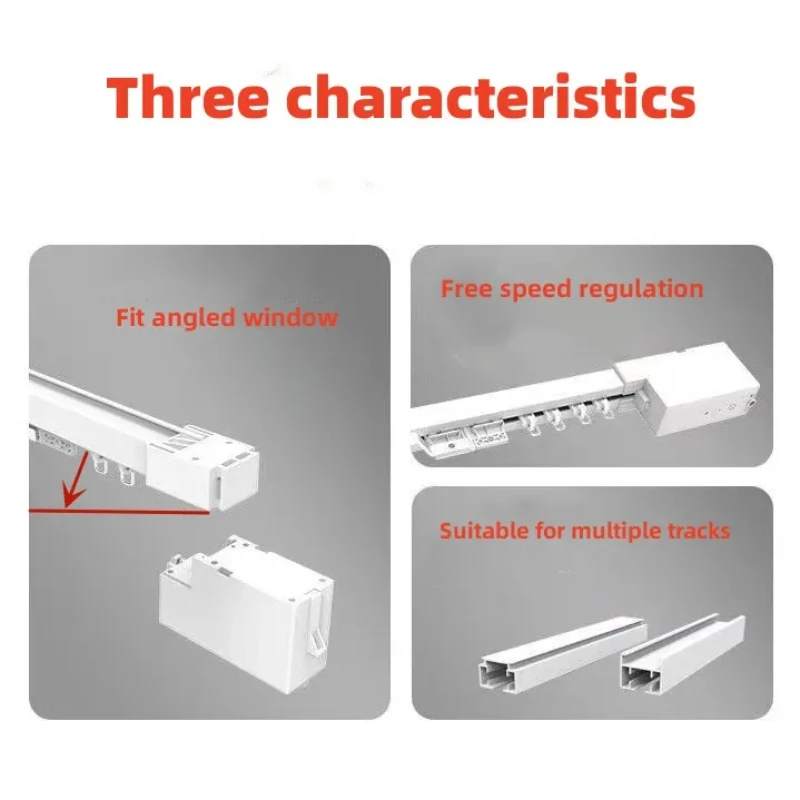 Tuya Smart Life Mini Curtain Motor Track set is suitable for inclined window eaves installation