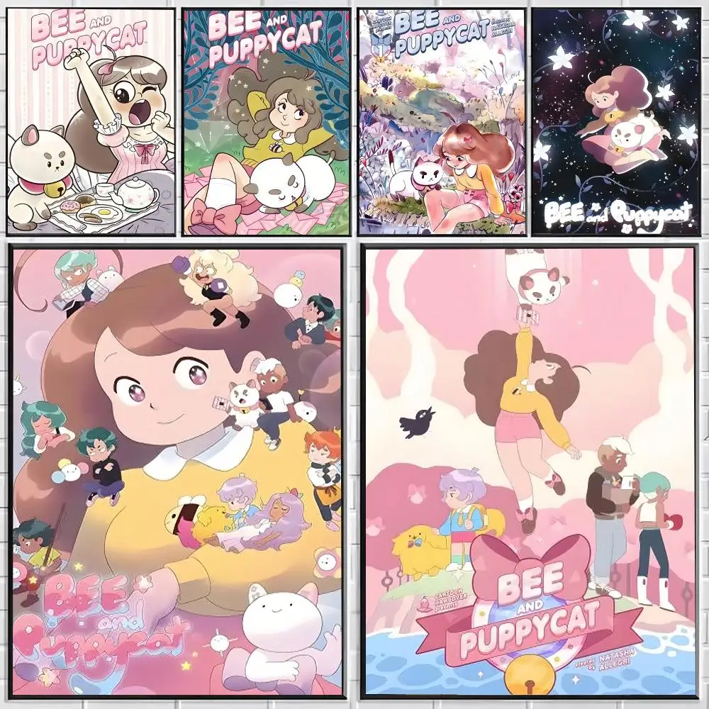 Animation Bee And Puppycat Poster Stylish Wall Art for Bedroom Living Room Bar Café Home Decor Gift