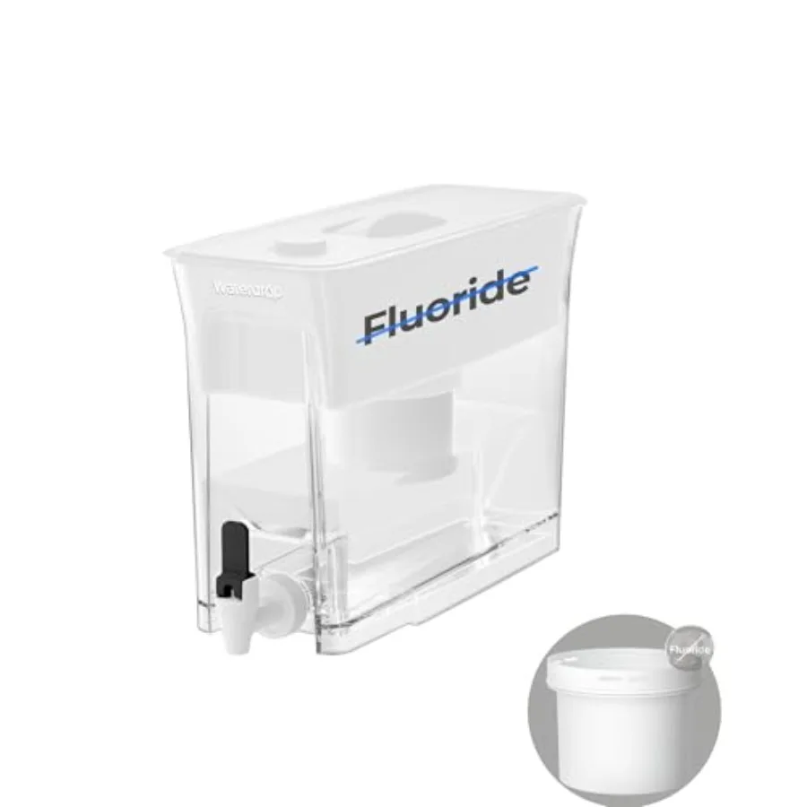 

Large Water Filter Dispenser for Home Use Reduces 90+ Fluoride and Chlorine 150-Gallon Capacity 35-Cup BPA Free White with 1 Fi