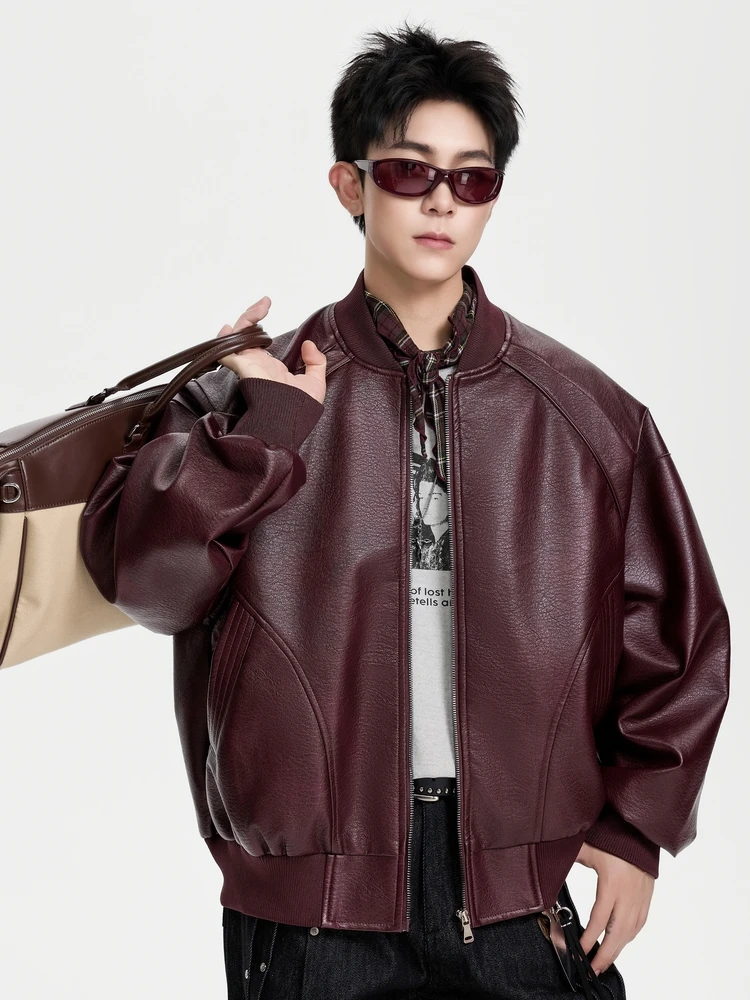 Elegant Administrative Men's Jacket Autumn Top Mature Stylish Korean Version Trendy Stand Collar Outerwear Polyester/Nylon Co...