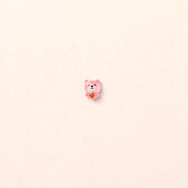 20pcs Cute Colorful Bear Resin Nail Charms Beauty Resin Flatback Cabochon Nail Art Decoration DIY Resin Nail Accessories