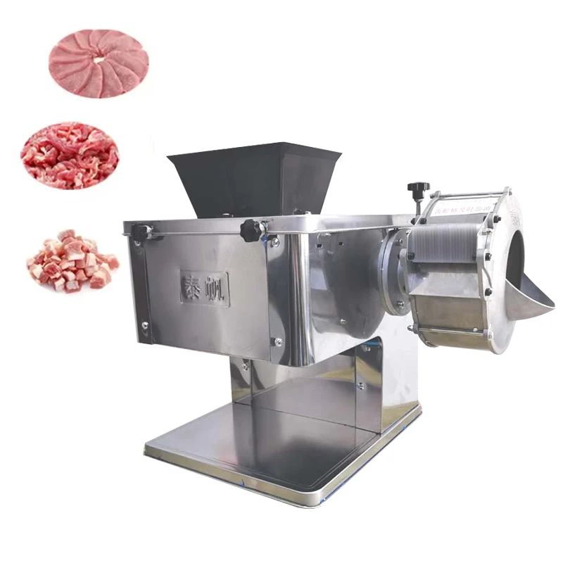 ماكينة تقطيع اللحوم التجارية المصنوعة من الفولاذ المقاوم للصدأ ماكينة فرم اللحوم المكعبة ماكينة تقطيع اللحوم الكهربائية ماكينة تقطيع اللحوم 220 فولت