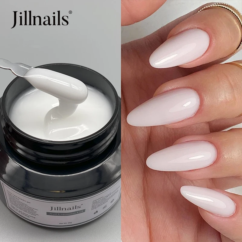 Jillnails 50ml Milky White Gel Builder Self Leveling Medium Russian Gel for Nails Extension Nail Building