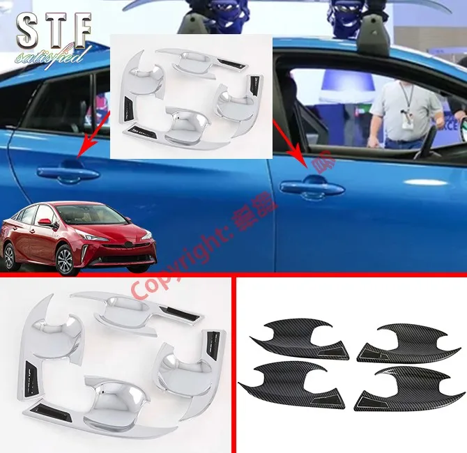 ABS Door Bowl Trim For Toyota Prius 2018 2019 2020 Car Accessories Stickers W4