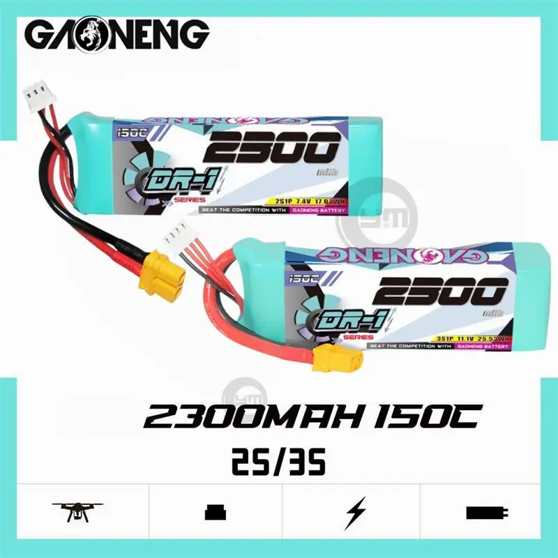 GAONENG GNB DR-1 Series 2300mAh 150C 2S/3S 7.4V/11.1V LiPo Battery With XT60 Plug for Helicopter Quadcopter Drone Trucks Cars