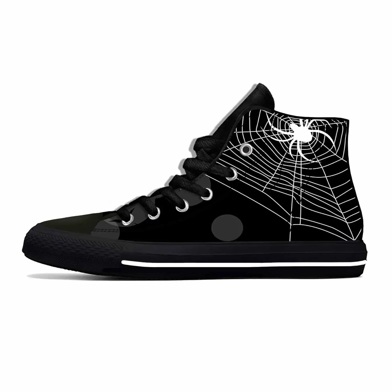 Spider Web Pattern Cobweb Spiderweb Anime Cartoon Casual Cloth Shoes High Top Lightweight Breathable 3D Print Men Women Sneakers