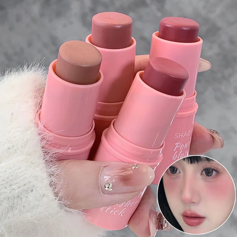 3 Color Blush Stick Matte Face Blusher Tinted Moisturizing Lasting Natural Rouge Contour Cream Blusher Cosmetics Cheek Makeup