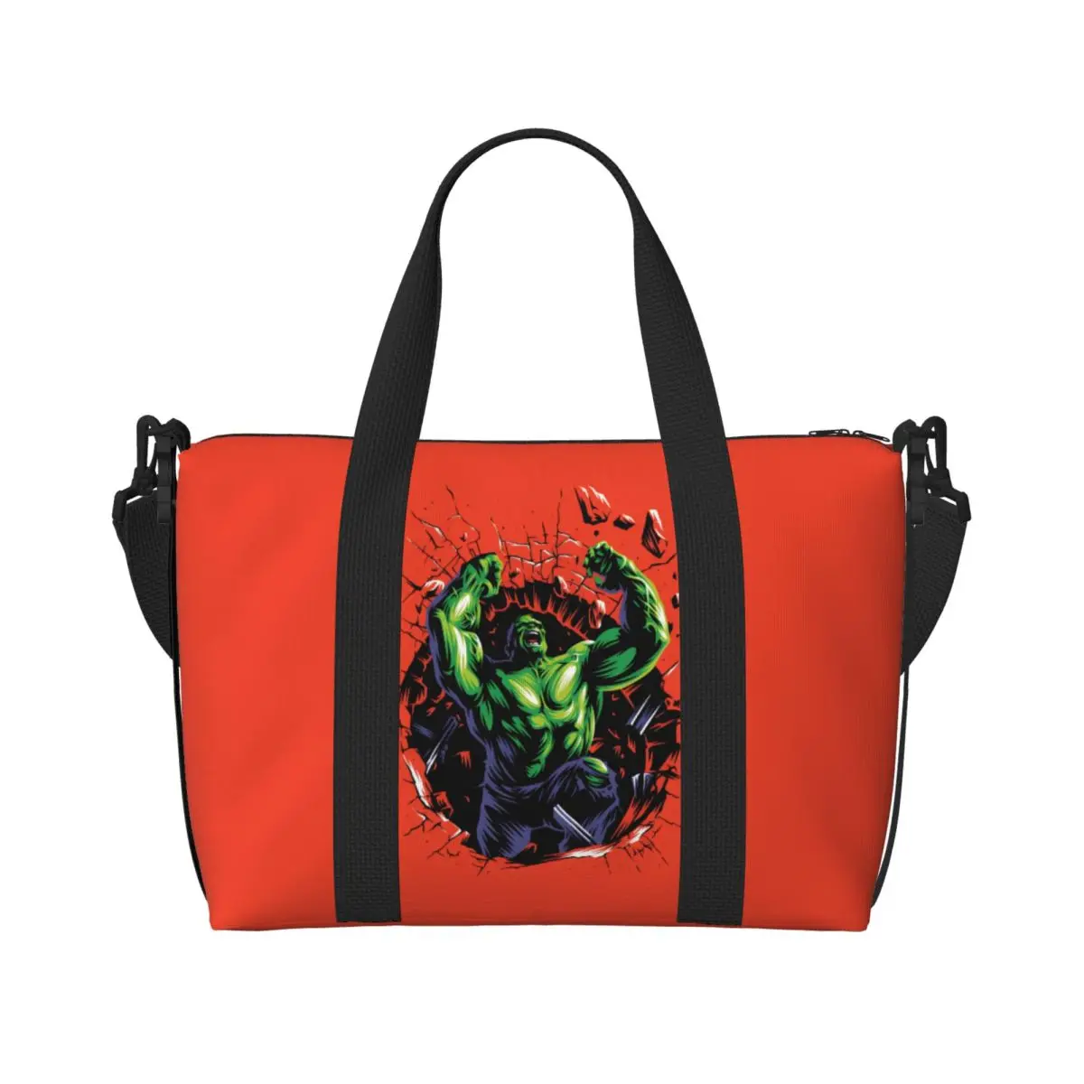 

Custom Hulk Beach Tote Bag Women Comics Large Compartment Beach Gym Travel Bags