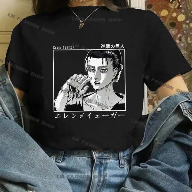 Japanese Anime Attack on Titan Final Season 4 Eren Yeager T Shirt Men Women Fashion Casual Short Sleeve Plus Size Unisex T Shirt