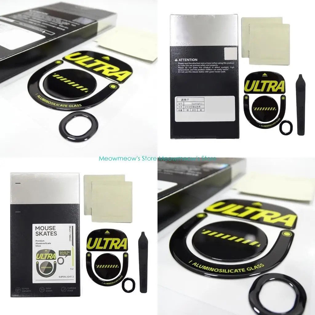 W91A Glass Mouse Skates Pad Mouse Foot Sticker Smooth Gliding For GProX Superlight 2 Wireless Pads Replacement 1Set