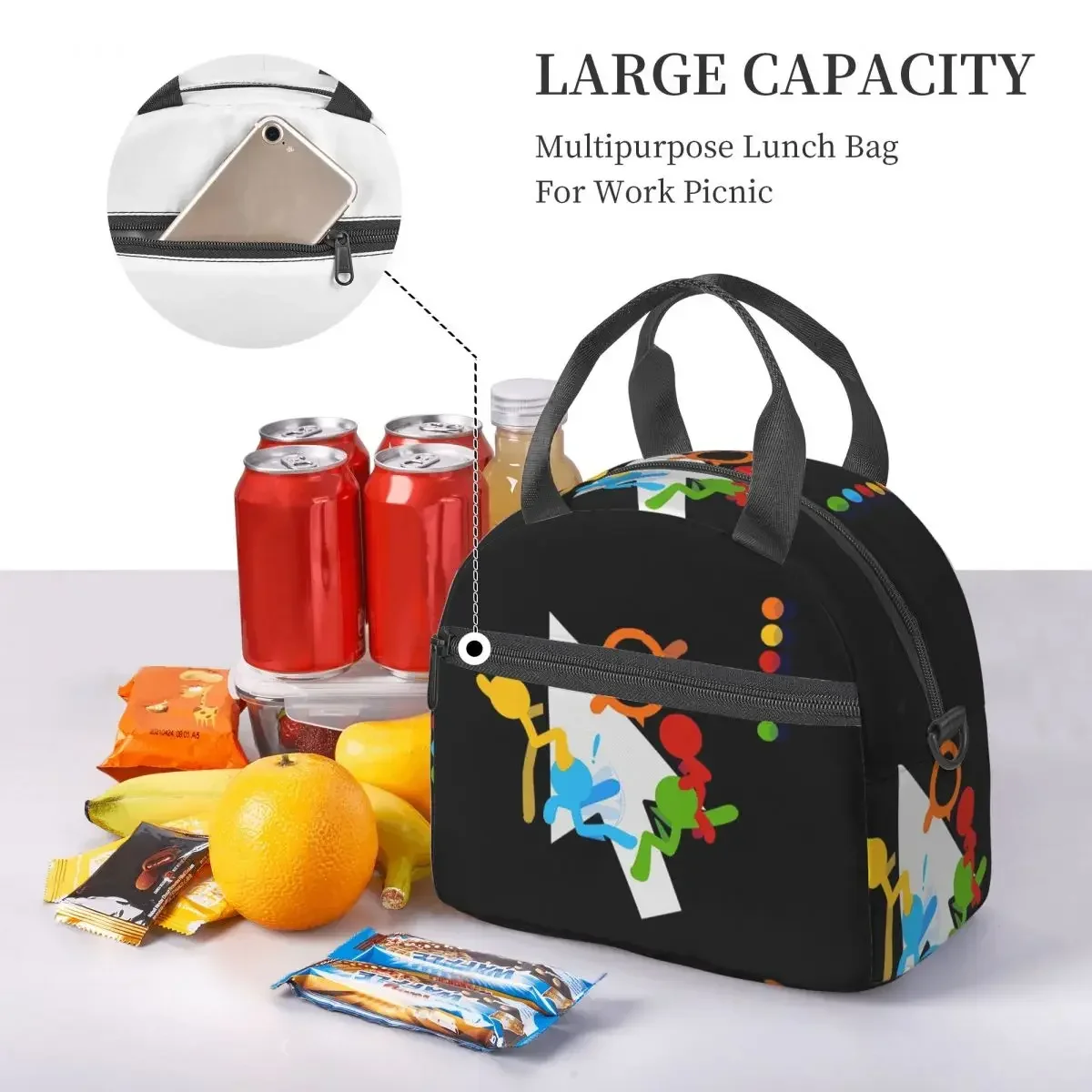 Alan Animation Becker Funny Insulated Lunch Bag for School Picnic Storage Food Boxes Leakproof Cooler Thermal Lunch Box Tote