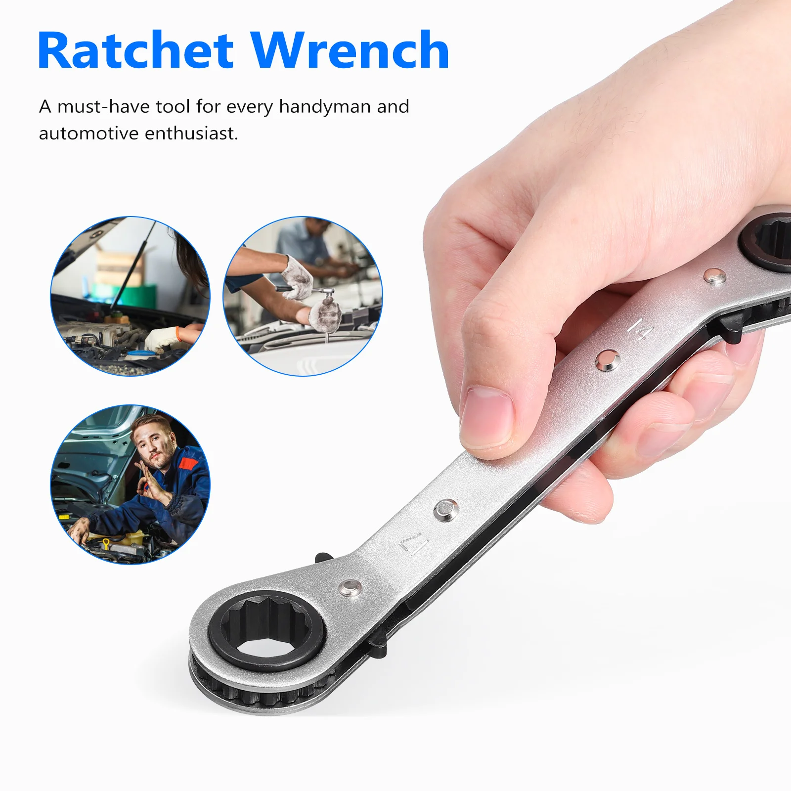 

Double Head Wrench 14-17mm Bend Ratchet Tool Quick Car Repair Double Ended Spanner Socket Hand Tools Steel Efficient