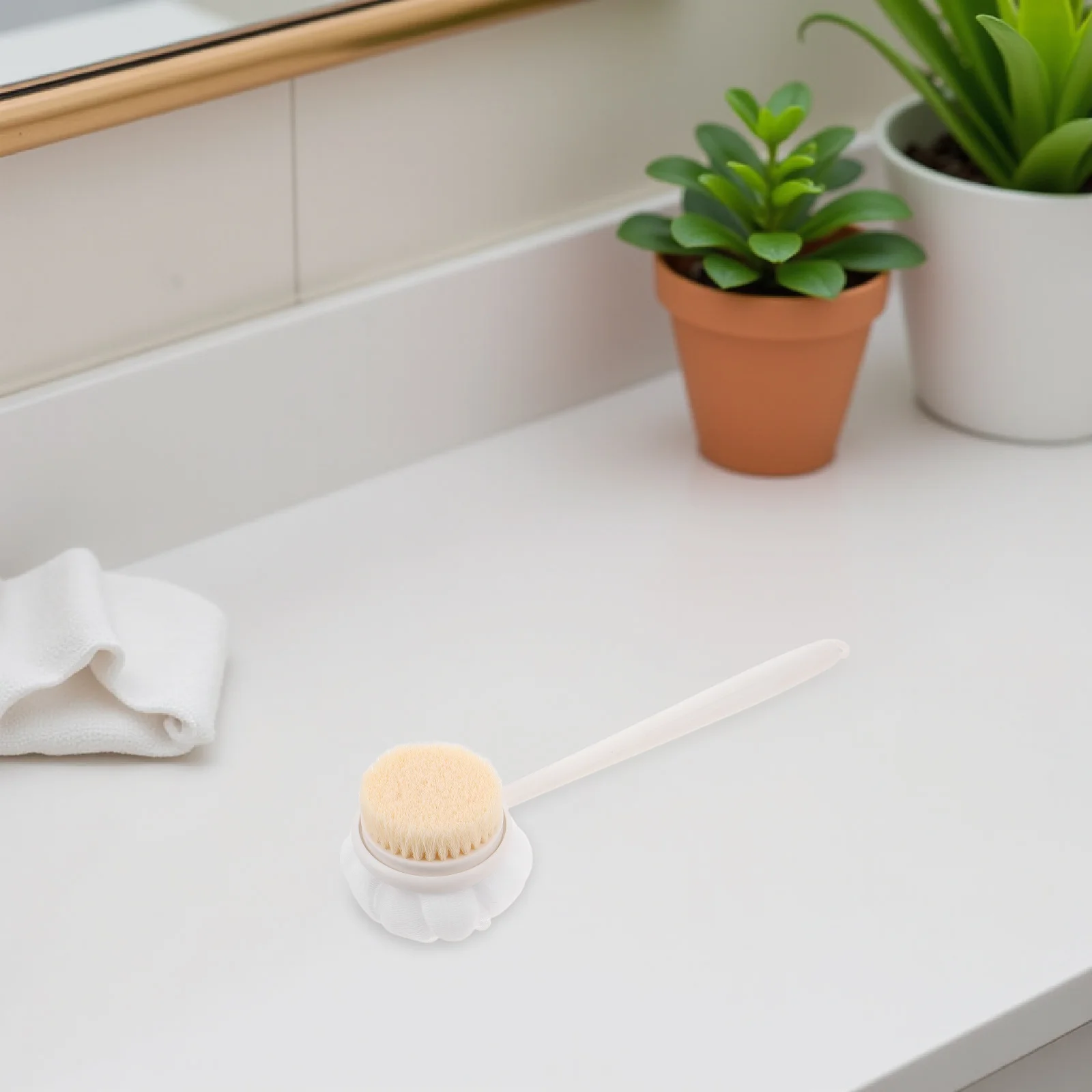 فرشاة استحمام مزدوجة الجوانب بمقبض واحد، فرشاة للجسم للتقشير والتدليك، تجربة سبا للتنظيف اللطيف في المنزل #5