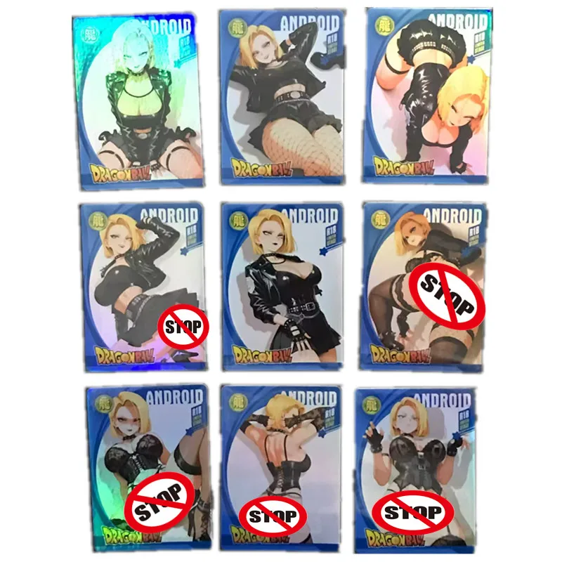 

9 шт./компл., классические персонажи аниме, сексуальные карты Dragon Ball Android 18, телесные фотографии, боевые игры, игрушки и подарочные коллекционные карты