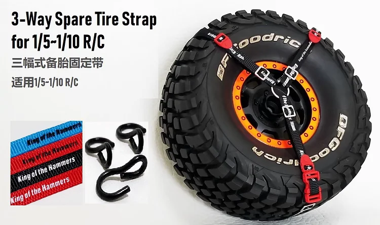 RC Spare Tire Fixing Strap Anti-Slip Belt for 1/10 TRAXXAS LOSI Axial 90048 Model Climbing Car Straight Bridge Short Card RC Car