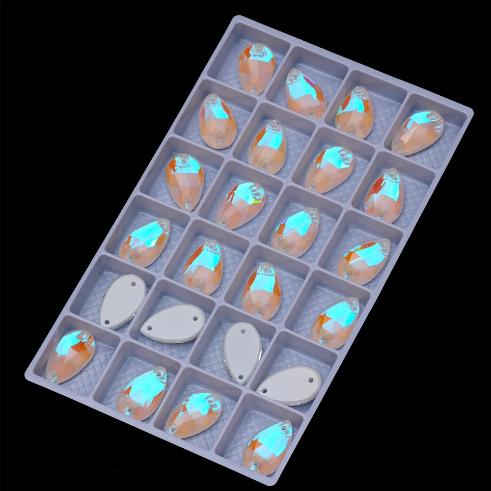 Abgeschrägte K9 Fancy Glas-Strasssteine in Elektrischen Farben, Flache Rückseite zum Aufnähen, Kristalle für Kleidungs- und Schmuckdekoration – Detail 6