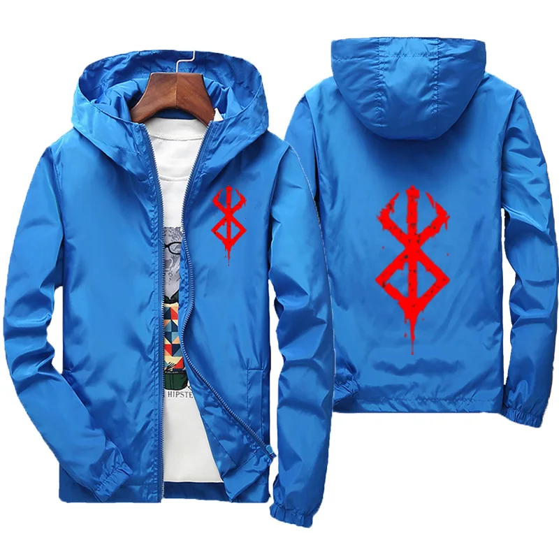 Anime Berserk Spring And Autumn Brand Men's Windproof Zipper Jacket Casual High Quality Hooded Baseball Jacket Outdoor Sports