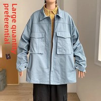 2025Trendy Brand Japanese Style Hong Kong Style Spring Autumn Men's Korean Version Casual Loose-Fit Multi-Pocket Work Jacket