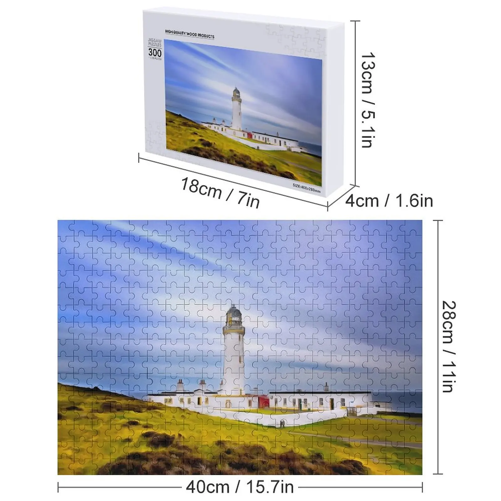 ガロウェイ島灯台（絵画）ジグソーパズル 赤ちゃんのおもちゃ 大人用木製ジグソー 子供用ジグソーパズル