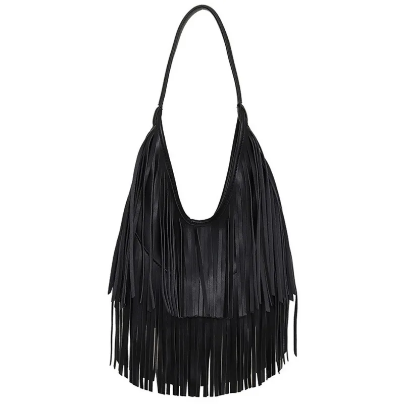 

Корейская персонализированная сумка через плечо для женщин, новинка лета 2026, большая вместимость, модная трендовая сумка с кисточками, ручная сумка-багет