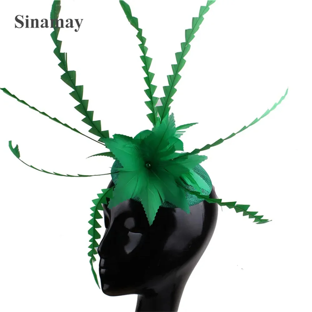 Mode Phantasie Federn Blume Haar Fascinators Frauen Hochzeit Milli nery Hüte elegante Damen Braut verheiratet Haarschmuck