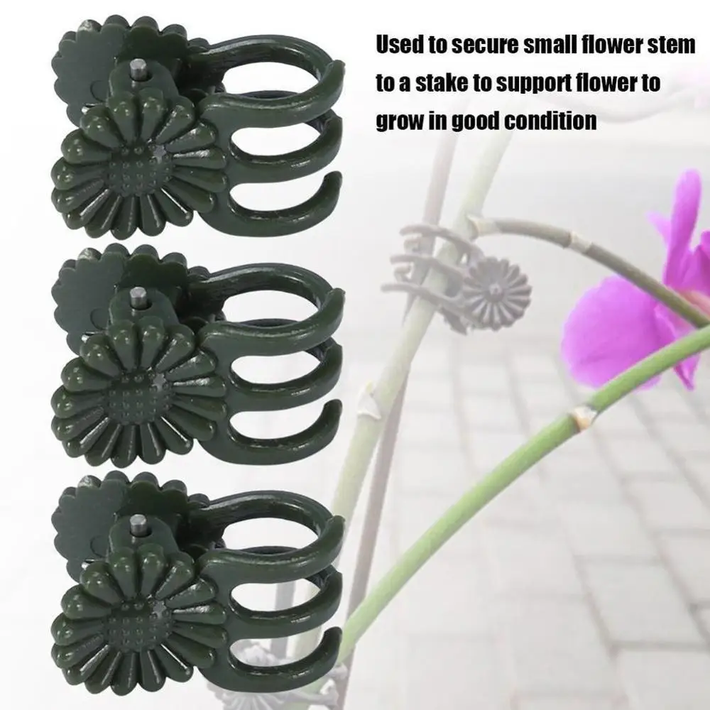 25/50Pcs Orchid Stem Clip  Plant Support Vine Plastic Clips Flower Grow Upright Branch Clamping Garden  plant support clips