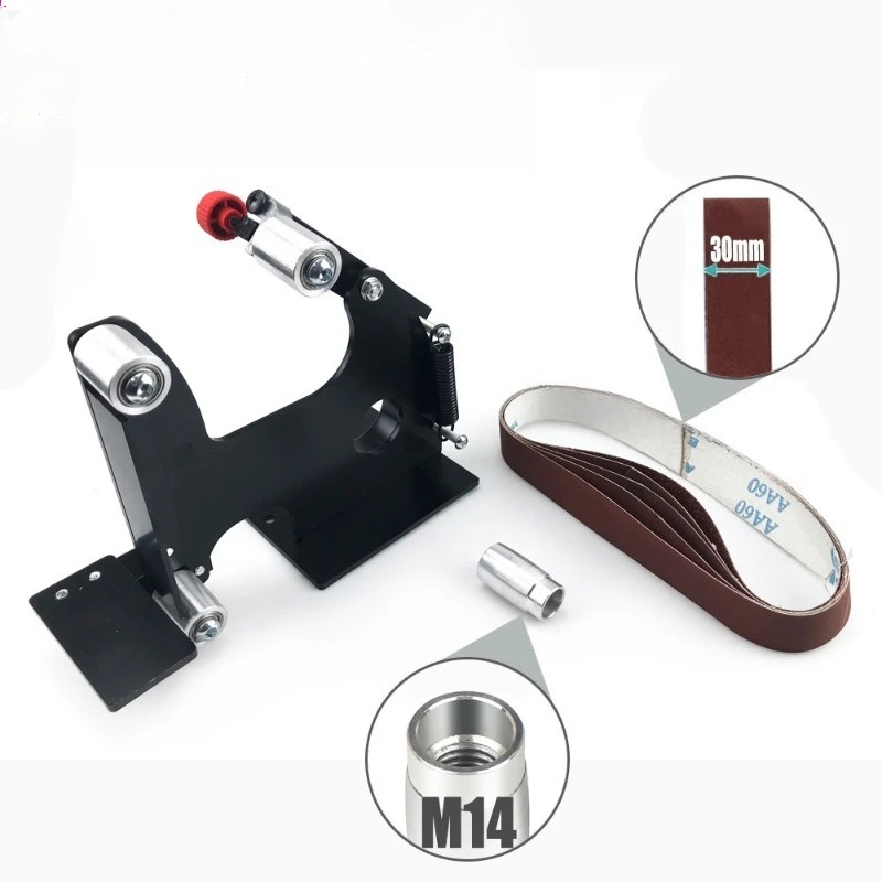 Belt Sander Converter Attachment 30mm Wide for Angle Grinder Sanding Polishing Machine Accessory Tool