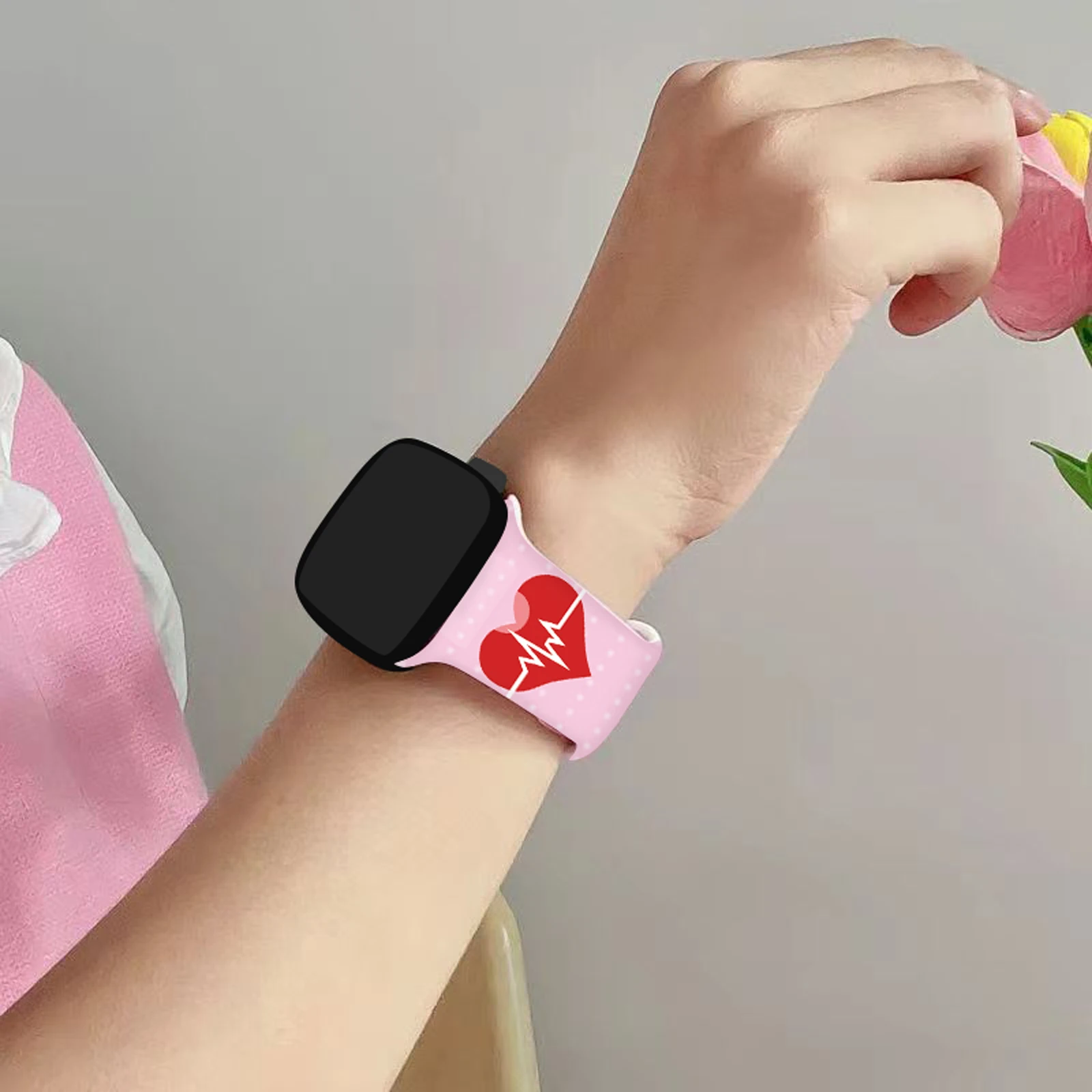 Bracelet imprimé en silicone pour la fête des infirmières, Apple Watch 1, 9, 8, 7, SE Band, Bracelet de subdivision pour iWatch, 46mm, 44mm, 42mm, 41mm, Bracelet de montre