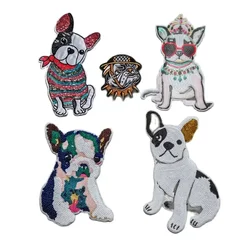 sequence dog patches iron on Sequined COLORFUL BADGE Embroidery Patch Clothing Accessories Cloth Sticker animal patches