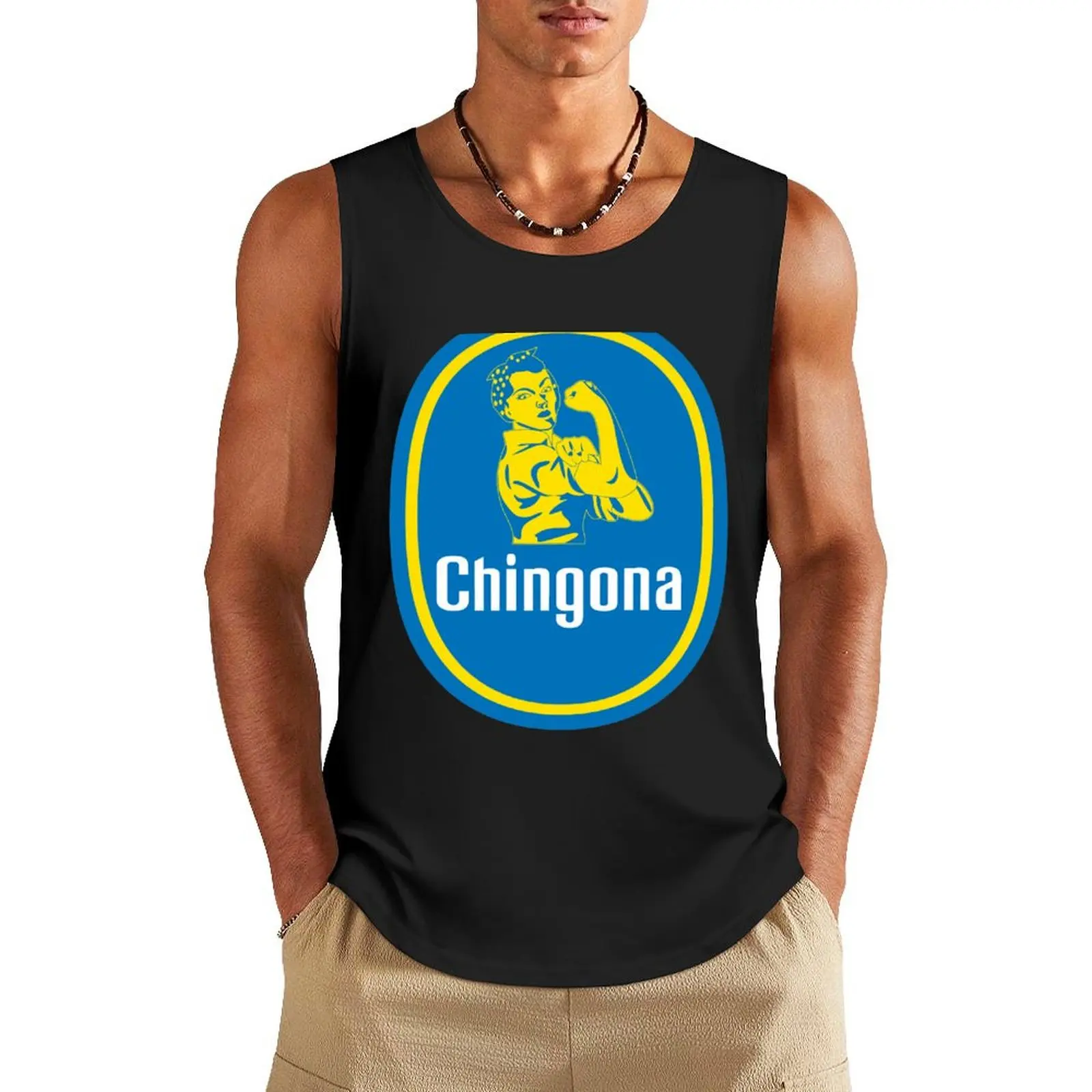 

Latina Chingona Logo Tank Top Men's t-shirt singlets for men muscle t-shirt Men's gym articles