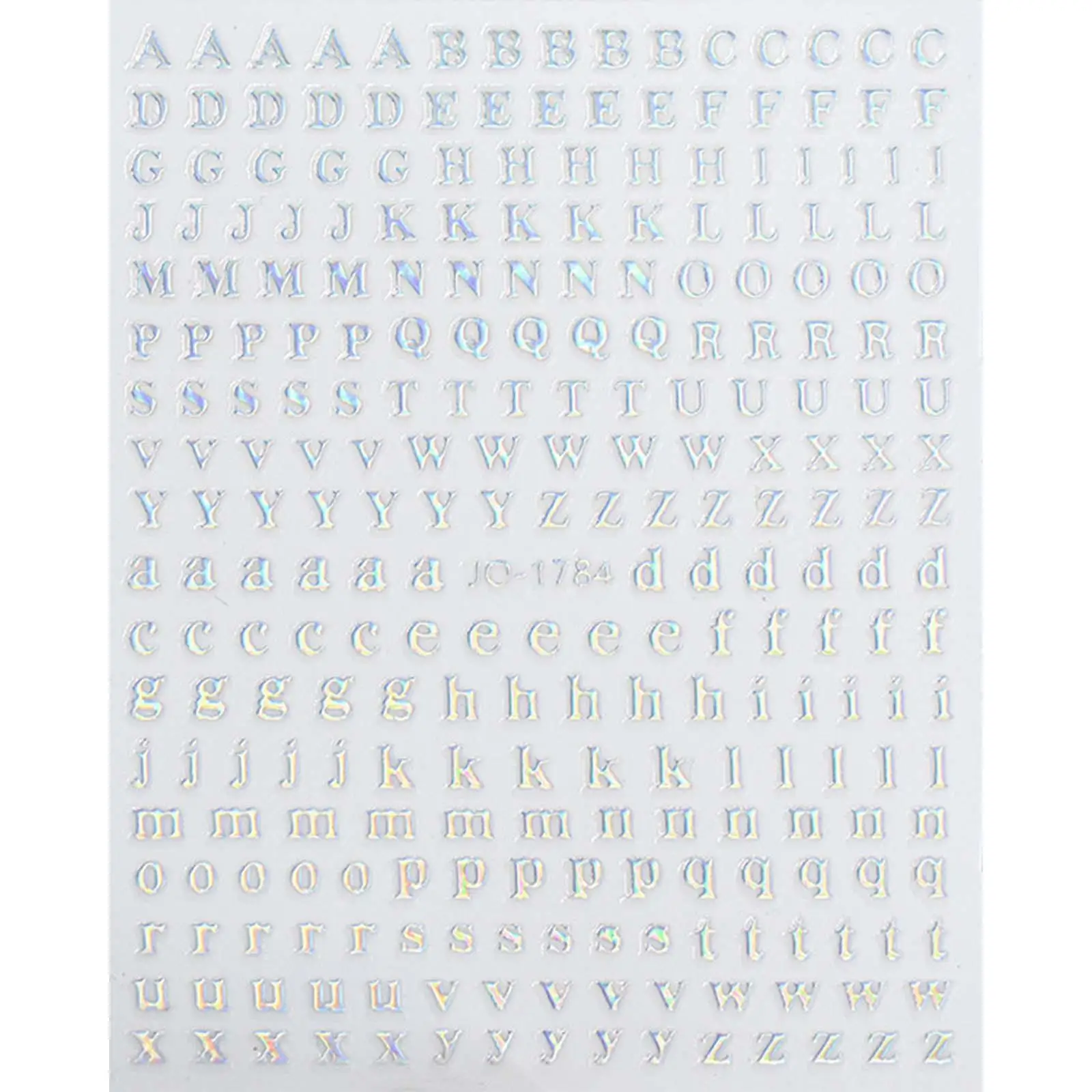 Multicolor 3D Nail Stickers Alphabet Self Adhesive Holographic Letter Art Decals for Summer Nail Design Accessories