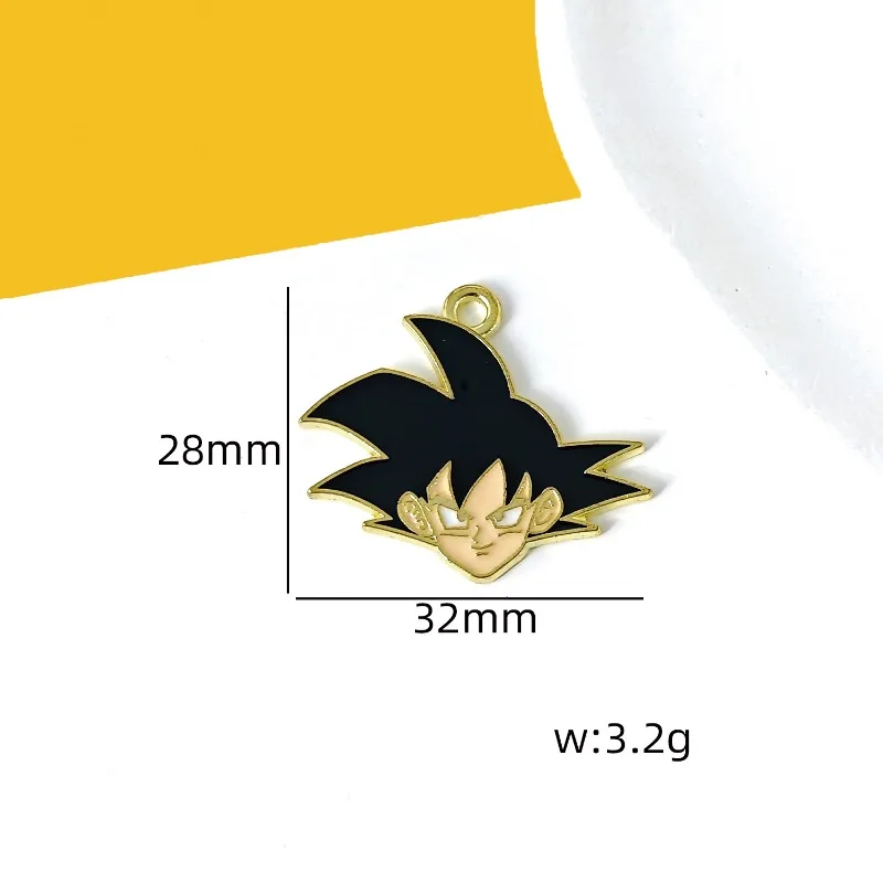 10pcs Dragon Ball Son Goku Boy Alloy DIY Keychain Anime Character Children's Homemade Pendant Accessories Pendant Birthday Gift